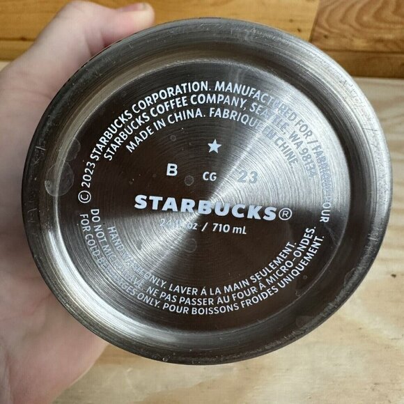 Starbucks Christmas 2023 Festive Stars Ornaments Stainless Steel Tumbler 24oz - Picture 3 of 4